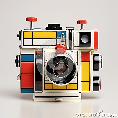 Modern Mondrian Camera With Playful Retro-futurism Stock Photo