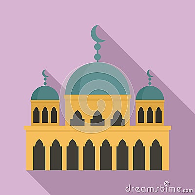 Modern mosque icon, flat style Vector Illustration