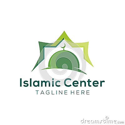 Modern mosque islamic center logo and icon design Vector Illustration