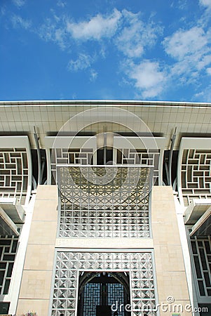 Modern mosque in Putrajaya Stock Photo