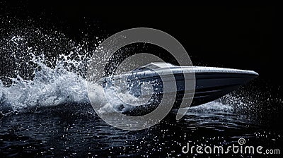 Modern Motorboat Watercraft Horizontal Illustration. Stock Photo