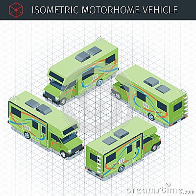 Modern motorhome car Vector Illustration