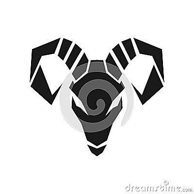 Modern mountain goat head logo creative concept Vector Illustration