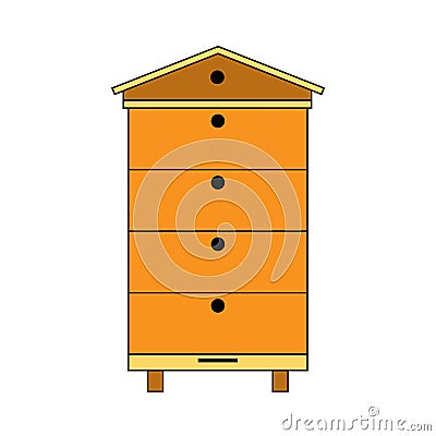 Modern multi beehive icon. Color bee hive vector icon for web design isolated on white Vector Illustration