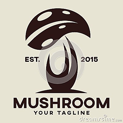 Modern mushroom logo. Vector illustration Vector Illustration