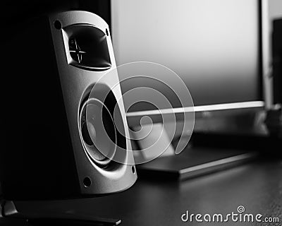 Modern music speakers Stock Photo