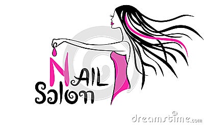 Modern Nail Salon Logo Vector Illustration