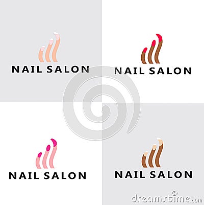 Modern Nail Salon Logo Vector Illustration