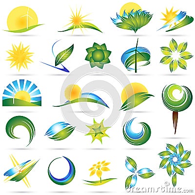 Modern nature symbol set Vector Illustration