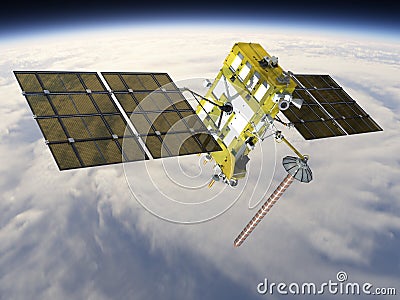 Modern navigation satellite Stock Photo