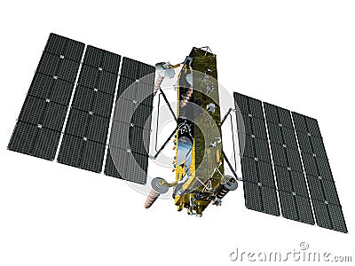 Modern navigation space satellite isolated Stock Photo