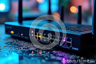 Modern Networking Equipment - Understanding Router and Switch Configuration Stock Photo