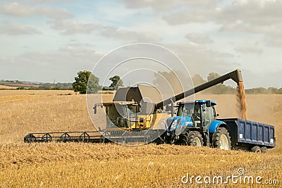 Modern New Holland combine harvester cutting crops Editorial Stock Photo