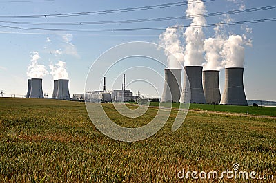Modern nuclear power plant Stock Photo