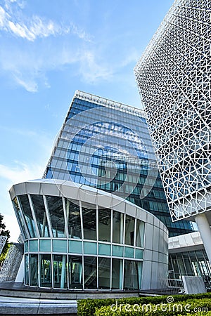 Modern office building architecture in Putrajaya, Malaysia. the photo was taken 15/05/2017 Editorial Stock Photo