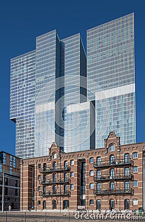 Modern office building at Kop van Zuid, Rotterdam, Netherlands Editorial Stock Photo