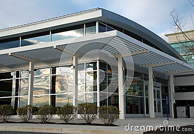 Modern Office Building Storefront Stock Photo