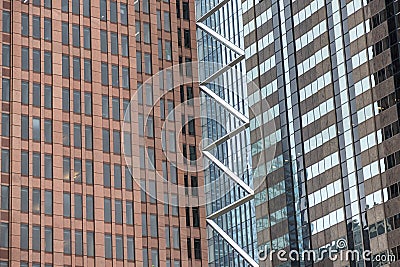 Facade of modern office buildings. Details of the modern skyscraper. Philadelphia, Pennsylvania, USA Stock Photo