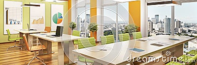 Modern office interior design in a skyscraper Stock Photo