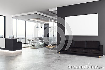 Modern reception with empty billboard Stock Photo