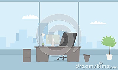 Modern office interior Vector Illustration