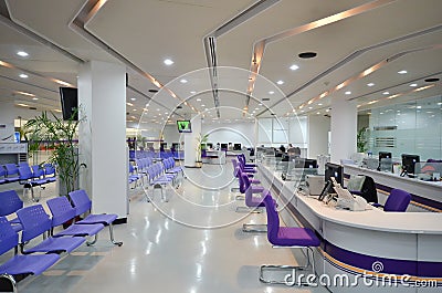 Modern office waiting chairs, 12 March 2013, Nonthaburi, Thailand. Editorial Stock Photo