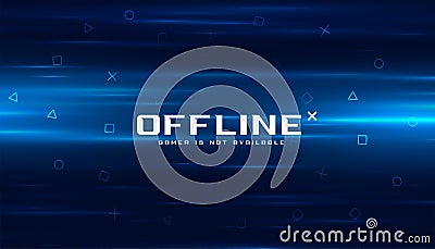 modern offline gaming streamline banner with shiny effect Vector Illustration