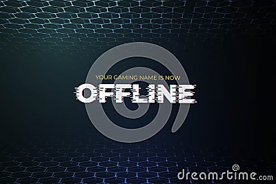 modern offline twitch background with abstract 3d background template vector illustration Vector Illustration