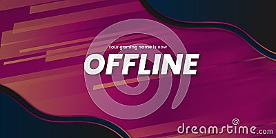 modern offline twitch banner background with speed lines vector template Vector Illustration