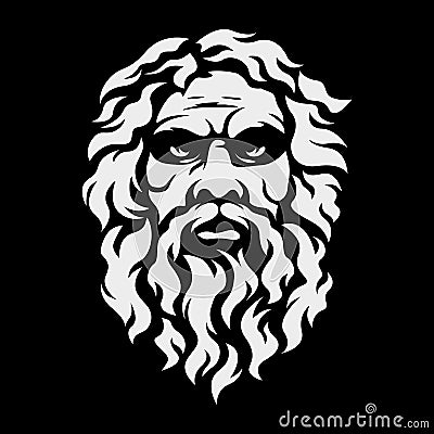 Modern olympic god zeus logo. Vector Illustration