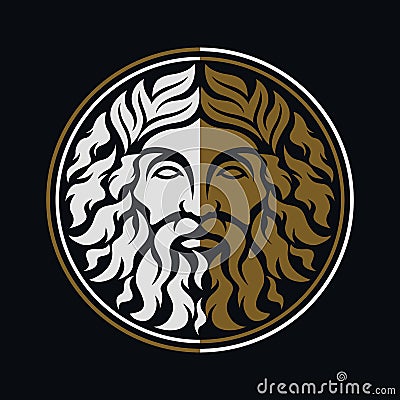 Modern olympic god zeus logo. Vector Illustration