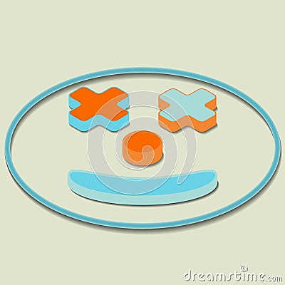 Modern orange clown happy smile. Vector Illustration