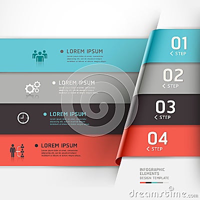 Modern origami style options banner. Vector Illustration