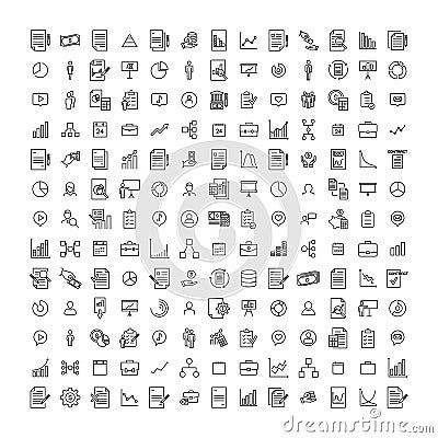 Modern outline style business icons collection. Vector Illustration