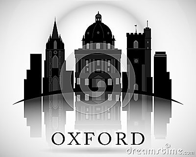 Modern Oxford City Skyline Design. England Vector Illustration