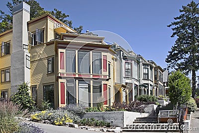 Modern Pacific Northwest Style Town homes Stock Photo
