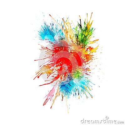 Modern painting - abstract watercolor background - splashes, drops on paper or canvas, vector Vector Illustration