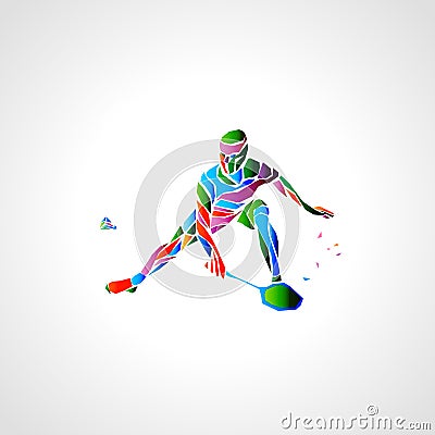 Badminton player abstract vector eps illustration Vector Illustration