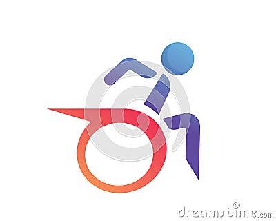 Modern Passionate Disability People Support Logo Vector Illustration