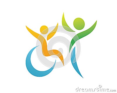 Modern Passionate Disability People Support Logo Vector Illustration