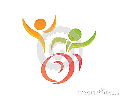 Modern Passionate Disability People Support Logo Vector Illustration