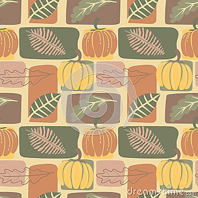 modern paumkins pattern, pumkins pattern in boho style suitable for fabric print, wallpaper,wrapping and apparel Vector Illustration