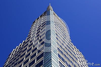 Modern Peaked Corner Skyscraper Stock Photo