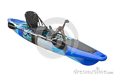 Modern pedal-driven kayak for relaxation Stock Photo