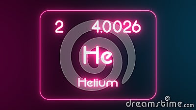 Modern periodic table Helium element neon text Illustration Stock Photo
