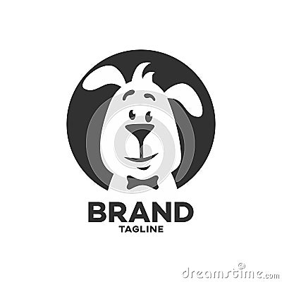 Modern pet clever dog logo Vector Illustration