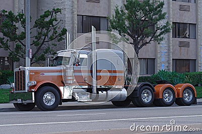 Modern Peterbilt Heavy Truck Editorial Stock Photo