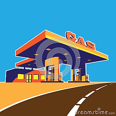 Modern petrol station Vector Illustration