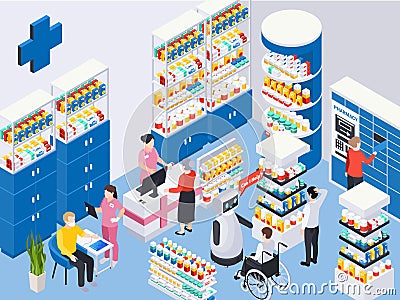 Modern Pharmacy Illustration Cartoon Illustration