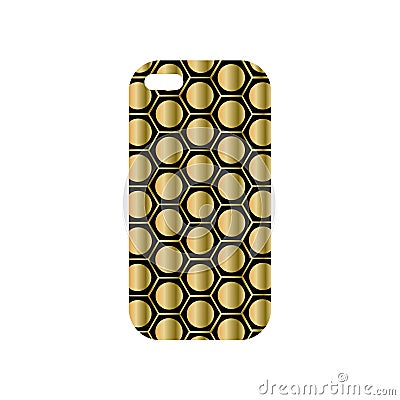 Modern phone cover with fashionable geometric ornament isolated on a white Vector Illustration